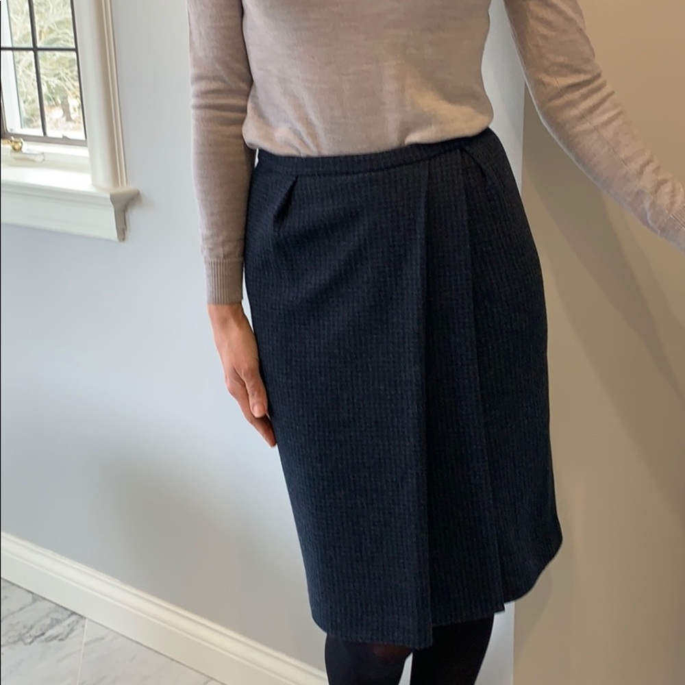 Giorgio Armani blue/grey wool pleated skirt. 40